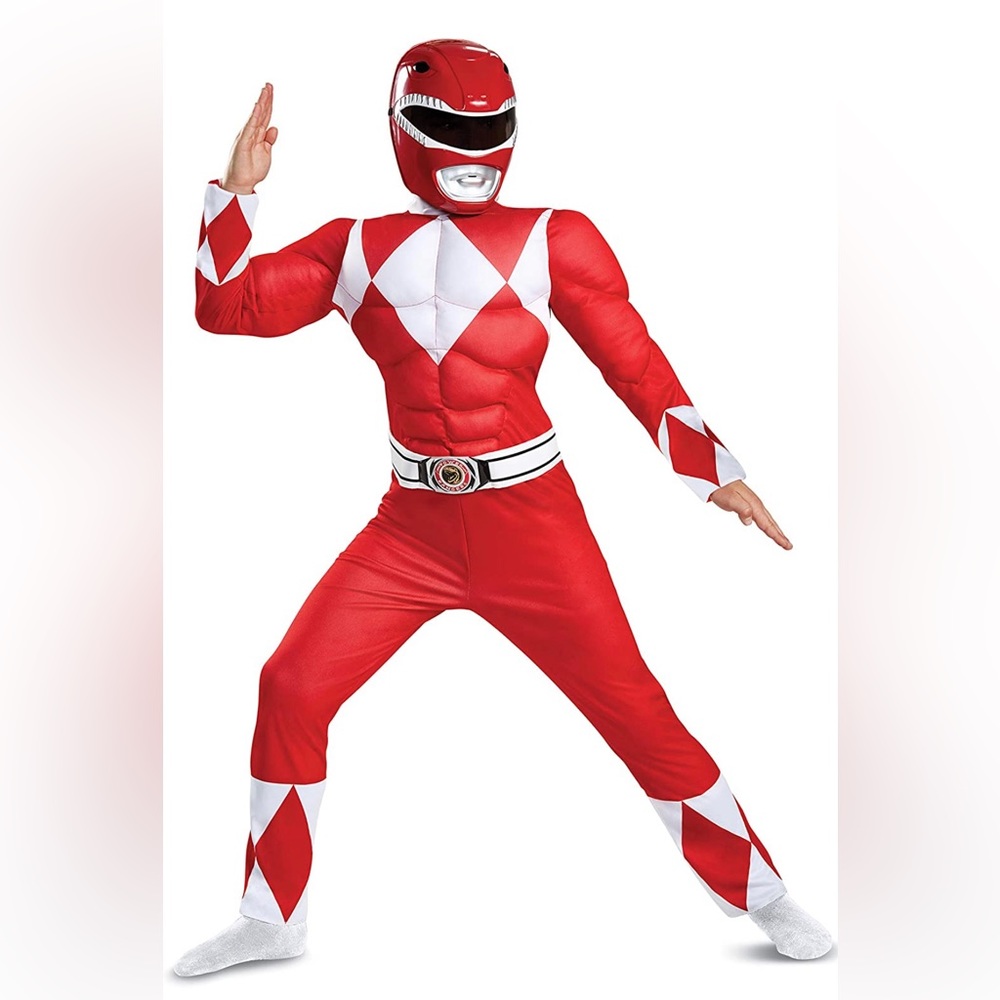Red Power Ranger costume with Mask
